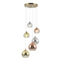 Lustre 6 lampes craven en métal doré et verre multicolore Dakar , Sénégal