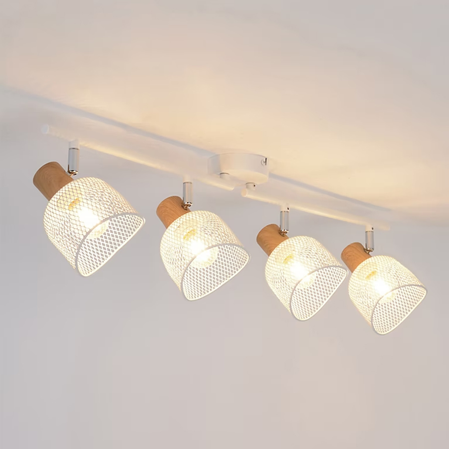 OTTAWA - Spot / Plafonnier 4 lampes en métal et tiges métalliques blanc