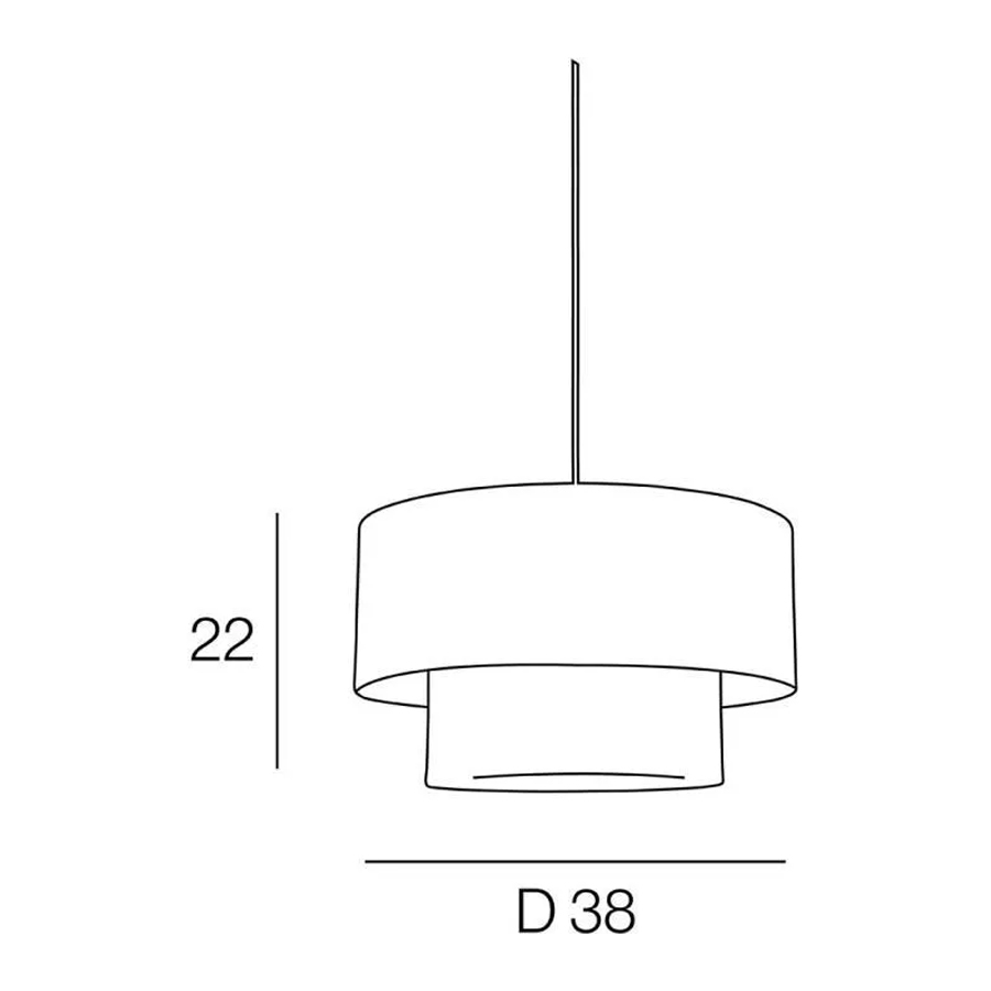 BOHEME - Suspension 2 niveaux en raphia et velours sable Ø38