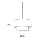 BOHEME - Suspension 2 niveaux en raphia et velours sable Ø38