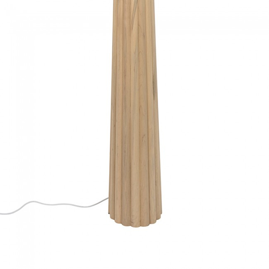MARIUS - Lampadaire en bois naturel avec abat-jour en coton