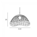 LANKA XXL - Suspension en forme dôme métal filaire noir Ø41