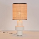 VENUS - Lampe à poser en céramique et abat-jour en fibre naturelle H65
