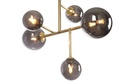 Lustre plafonnier à 5 lampes Aurora en métal doré et verre fumé – Parfait pour une décoration lumineuse élégante – Dakar, Sénégal.