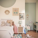 Lampe à poser Lea en bois d'hévéa et métal vert d'eau, design moderne, Dakar Sénégal