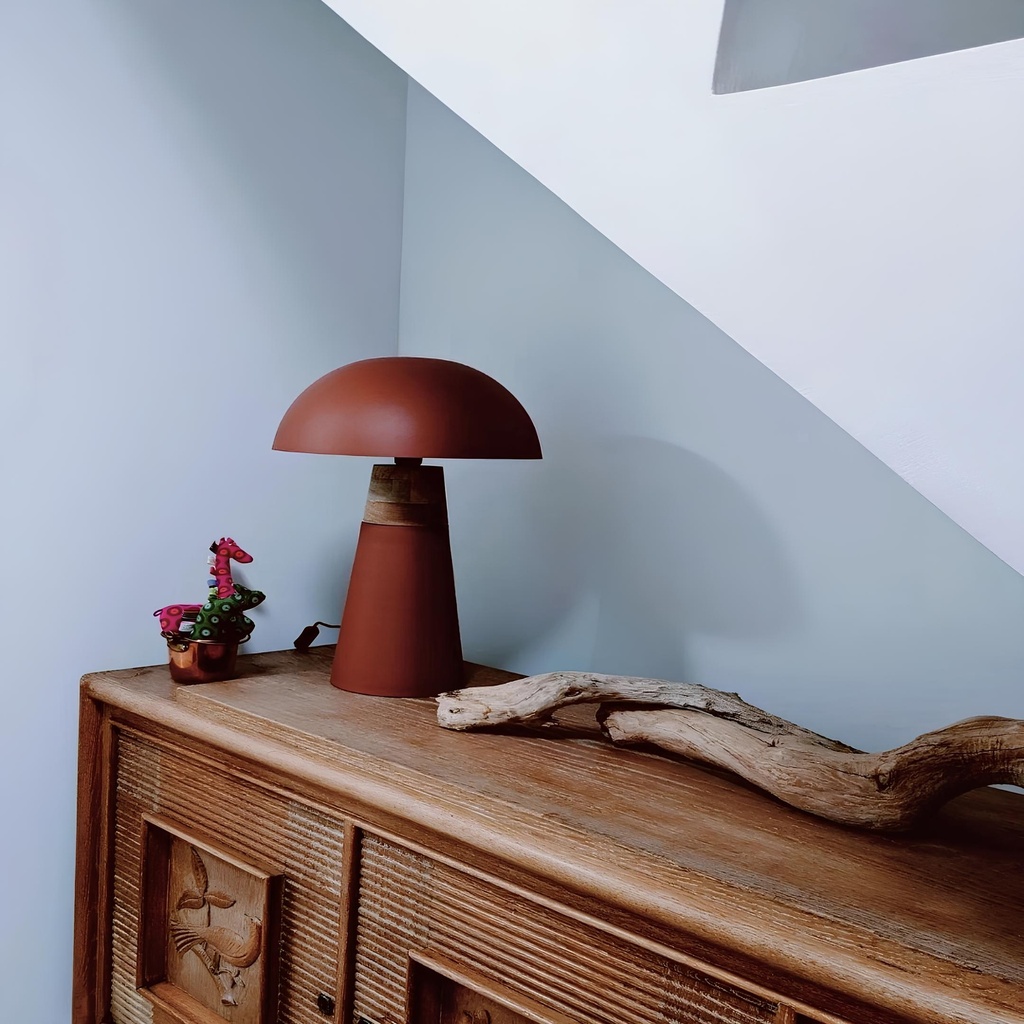 Lampe à poser positano en manguier naturel et métal terracotta H41cm