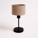 Lampe à poser Soeni en métal avec abat-jour en velours beige