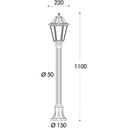 Schéma lampadaire LED Anna Mizar Lanterne Hexagonale en Résine Blanche E27 IP55 Dakar, Sénégal