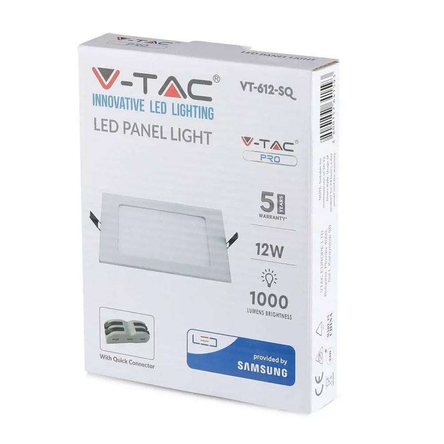 Panneau LED Premium 12W Carré Lumière jaune 17x17 cm
