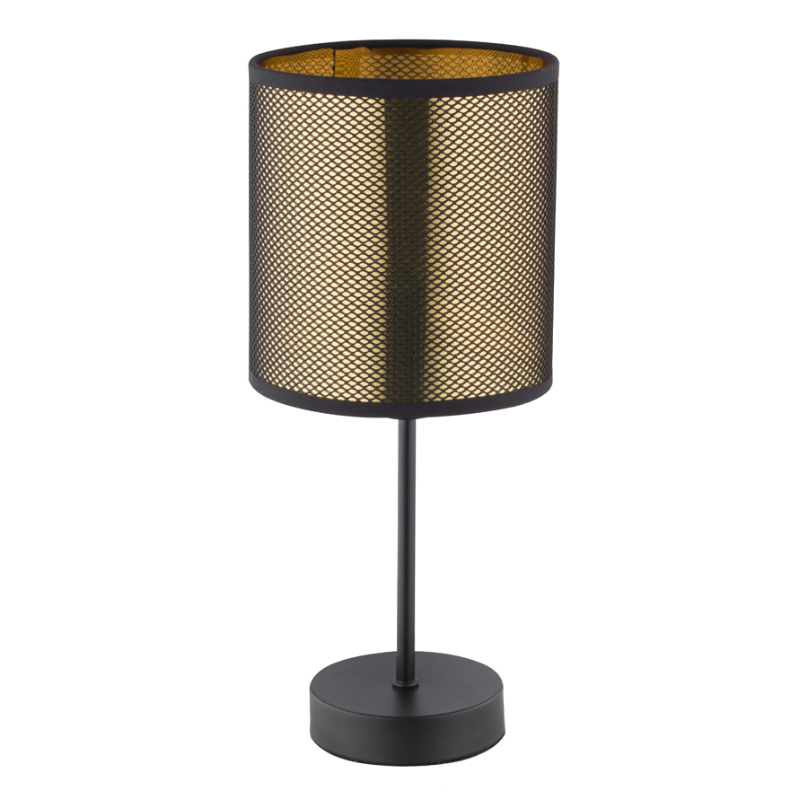 NUGGY - Lampe à poser en métal noir et plastique doré H35