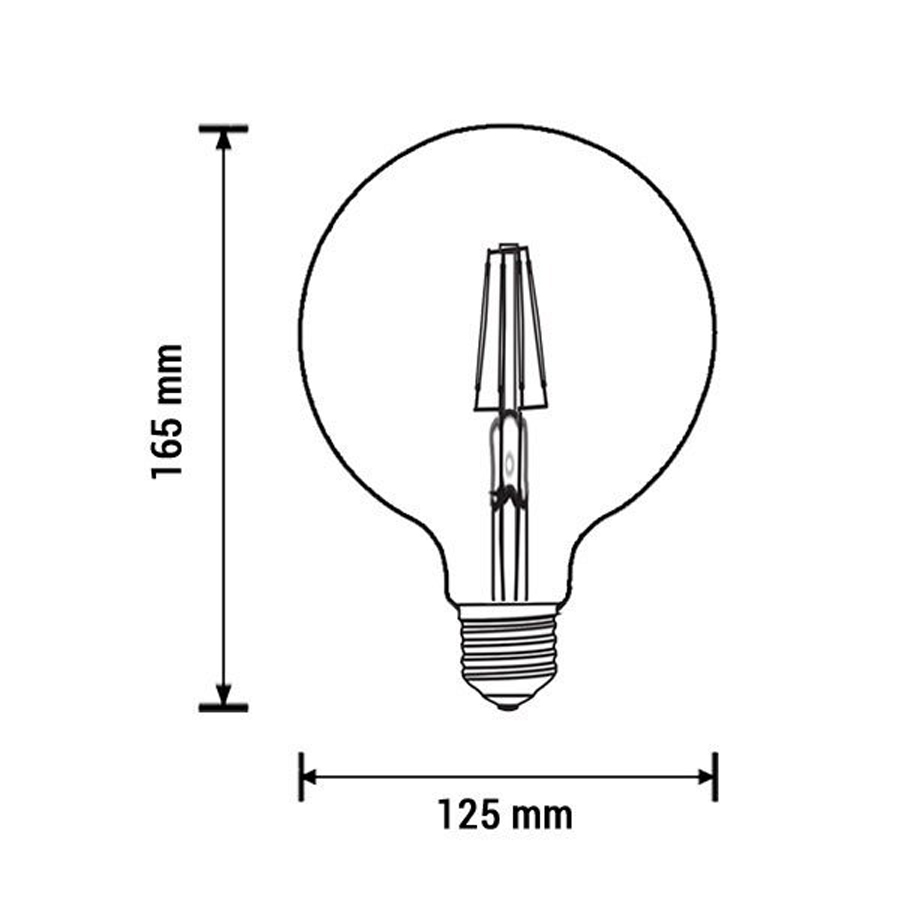 Ampoule LED Filament G125 E27 6.5W Lumière Jaune