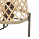 Lampe à poser Kami avec base en bambou tressé naturel et pied en métal noir, Dakar Sénégal