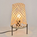 Lampe trépied Kami allumé en bambou tressé naturel. Dakar, Sénégal