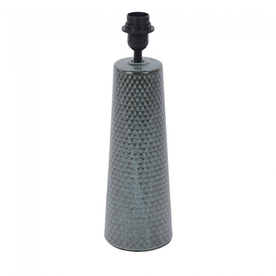 ONDINE - Lampe à poser en céramique brillante et tissu aqua H72.5cm