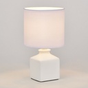 IDA - Lampe à poser base carrée en céramique mat blanc H25cm