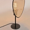 NAYTTO - Lampe à poser en métal noir et cannage naturel H40