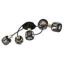 INDIANA - Lustre / Plafonnier 5 lampes en métal noir et doré