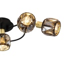 INDIANA - Lustre / Plafonnier 5 lampes en métal noir et doré