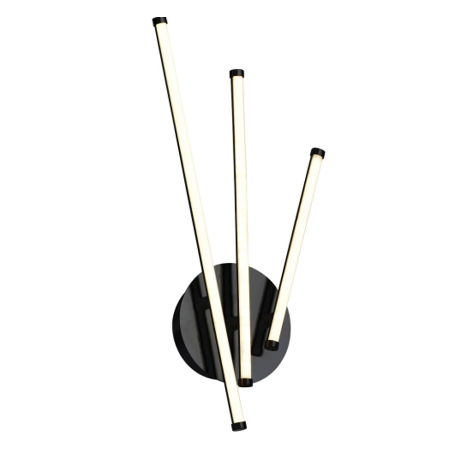 Applique LED 12W Simo en métal noir Lumière Jaune