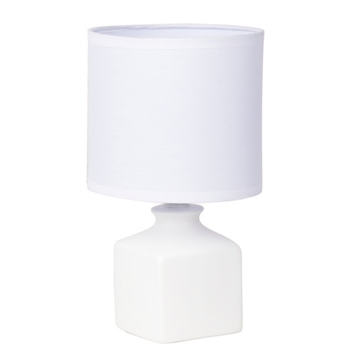 IDA - Lampe à poser base carrée en céramique mat blanc