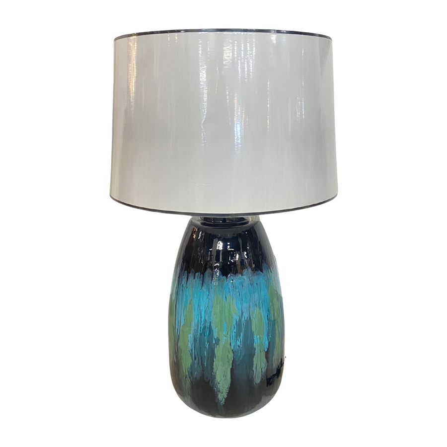Lampe à poser Cabos en métal et verre méditerranée
