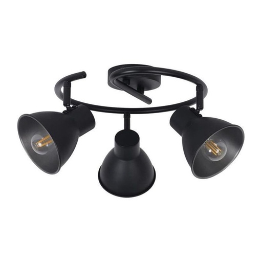 DOCK - Spot / Plafonnier 3 lampes en métal noir