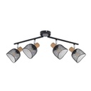 OTTAWA - Spot / Plafonnier 4 lampes en métal et tiges métalliques noirs