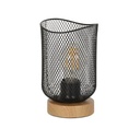 OTTAWA - Lampe à poser en métal noir et bois naturel H20