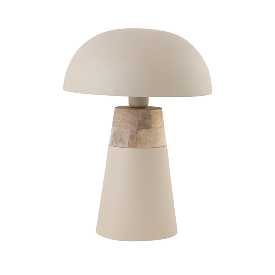 Lampe à poser positano en manguier naturel et métal sablé H41cm