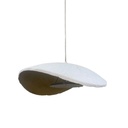 Suspension Milan papier mâché en métal doré antic blanc