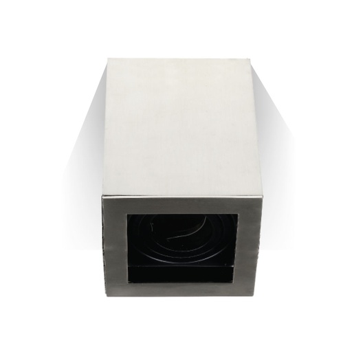 Plafonnier surface de montage GU10 carré en aluminium nickel satiné