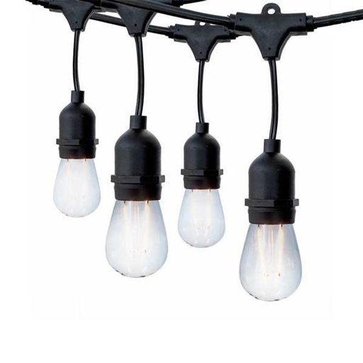 [OPT5054CV] Guirlande extérieur 10 lampes en plastique noir étanche IP65 L600cm