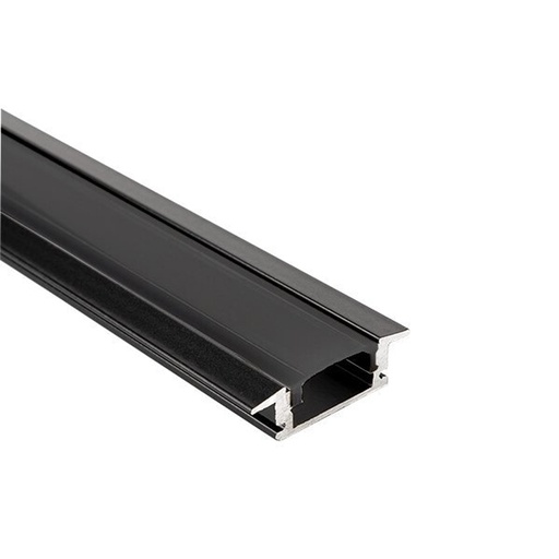 [OPT5105CV] Profil pour ruban LED encastré en aluminium noir 2m