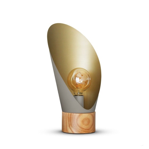 [LXLY23127CV] SPOON - Lampe à poser en bois et métal gris taupe H30 cm