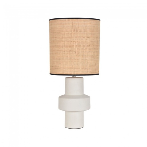 [COR657203] VENUS - Lampe à poser en céramique et abat-jour en fibre naturelle H65