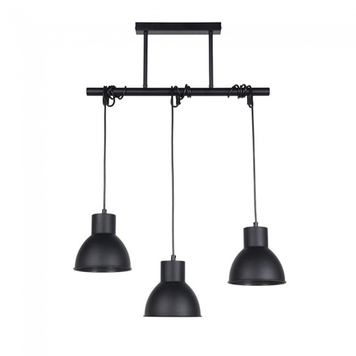 [COR656692] DOCK - Lustre 3 lampes en métal coloris noir L55