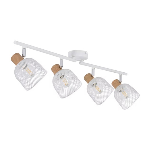 [COR656727] OTTAWA - Spot / Plafonnier 4 lampes en métal et tiges métalliques blanc
