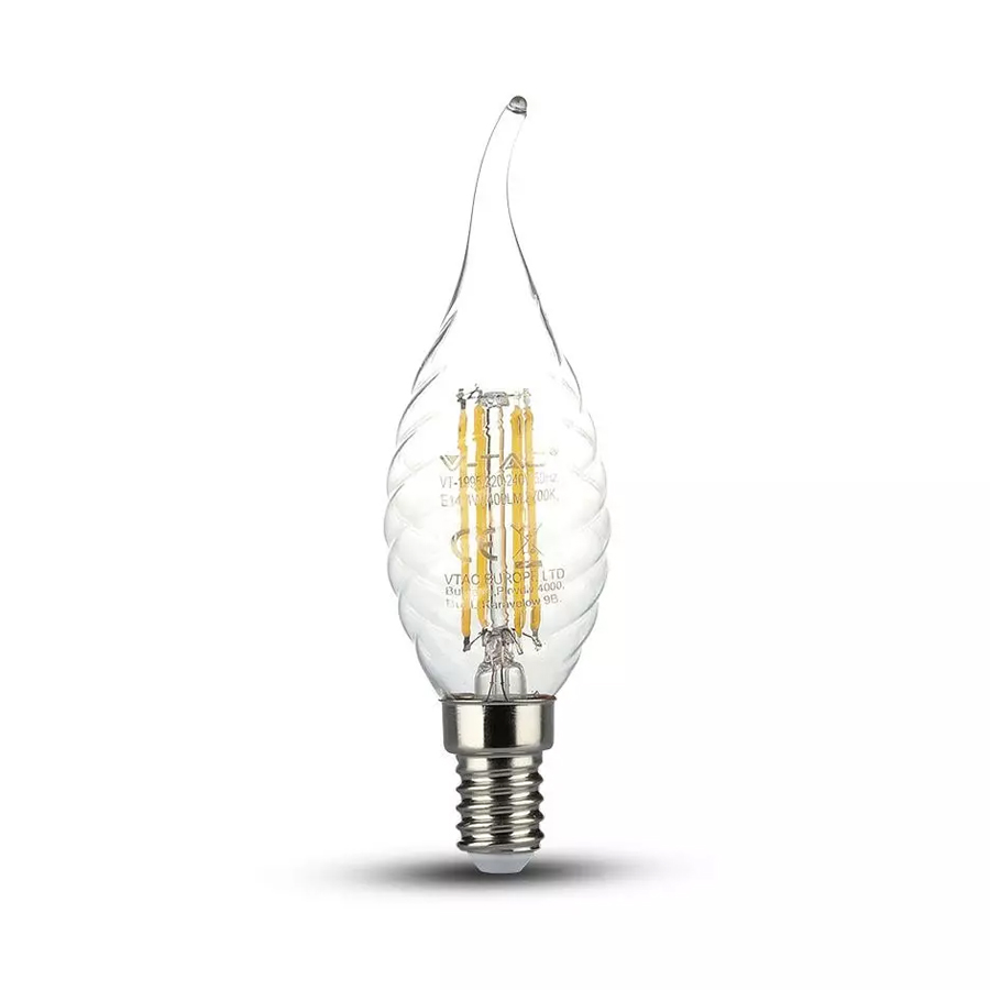 [VTA4308] Ampoule LED Filament flamme E14 4W Lumière Jaune