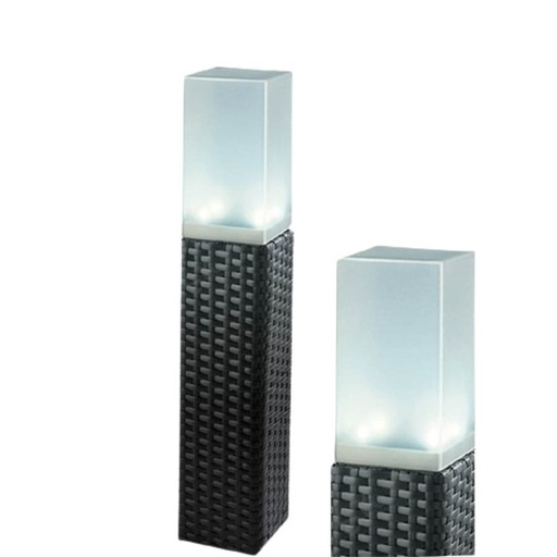 [GLO33857] MARCA H91 - Borne de jardin en plastique blanc, marron étanche IP44
