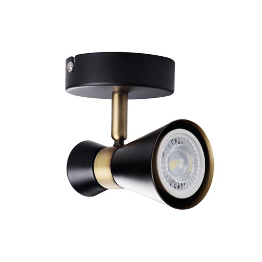 [KAN29110] MILENO - Applique / Plafonnier 1 lampe en acier noir et doré