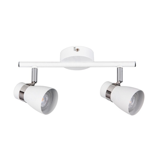 [KAN28762] ENALI - Spot / Plafonnier 2 lampes en acier blanc L27,5