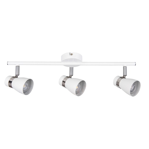 [KAN28766] ENALI - Spot / Plafonnier 3 lampes en acier blanc L47