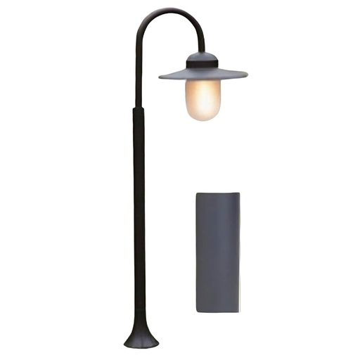 [EVADA102] Borne de jardin en métal noir étanche IP44