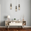 ANNIKA - Suspension en métal nickel mat et verre fumé Ø10.5