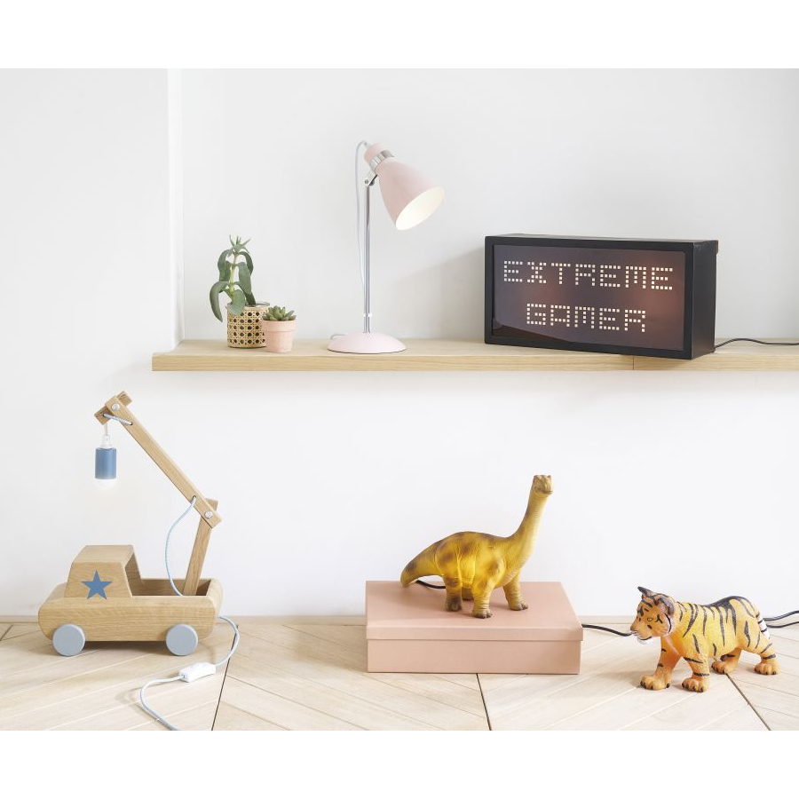 DINOSAURE - Lampe à poser en résine marron H25