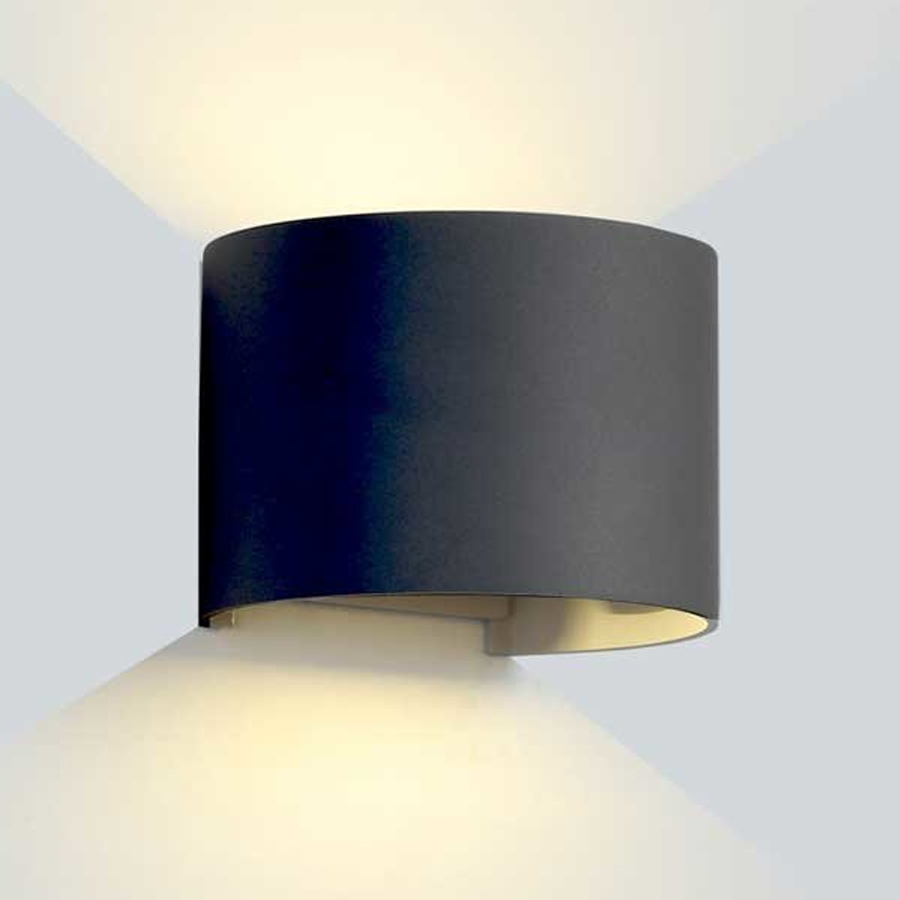 Applique Murale LED 6W Ronde Noir Aluminium Lumière Jaune Chaude IP65 Dakar, Sénégal