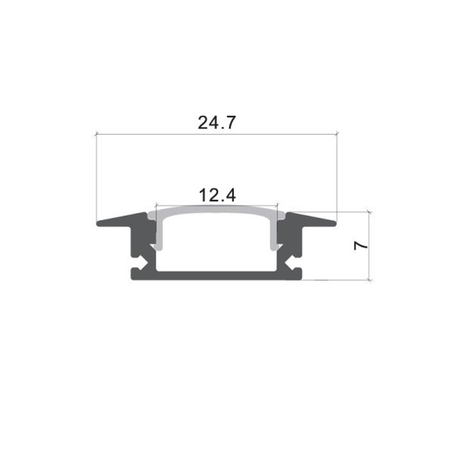 Profil pour ruban LED encastré en aluminium blanc 2m