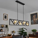 Lustre 4 lampes dorel en métal noir mat et laiton Dakar , Sénégal
