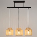 Lustre 3 lampes cancun en métal noir et cordelette de papier tressée naturel Dakar, Sénégal