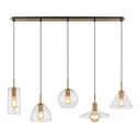 Lustre 5 lampes adara en métal laiton et verre transparent Dakar , Sénégal